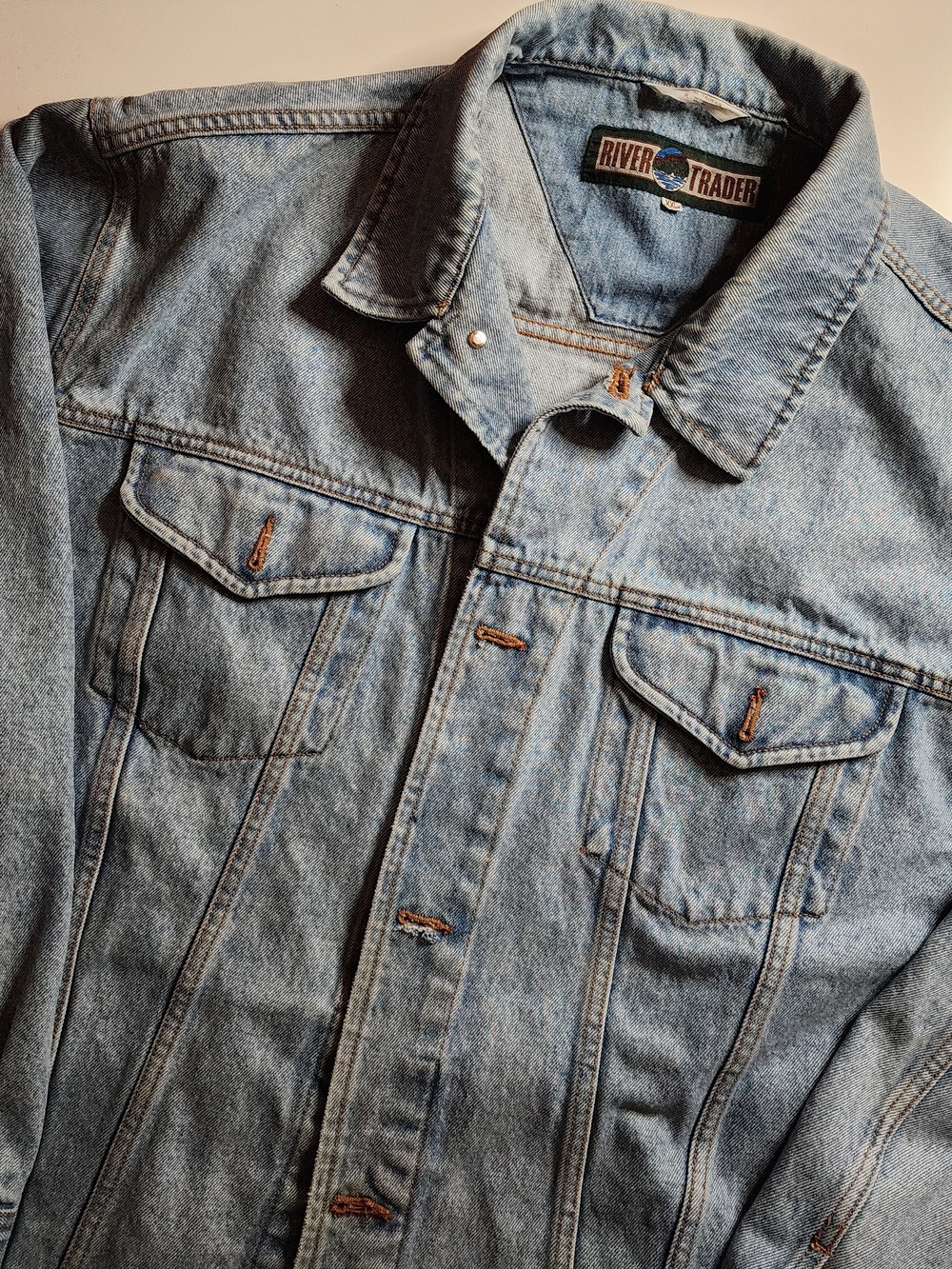 Vintage River Trader Men’s Light Blue Denim Jacket